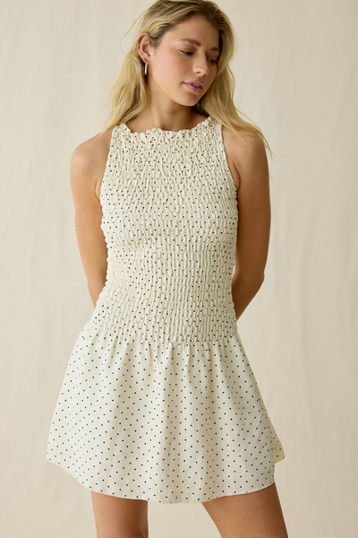 Daisy Street Sunset Smocked Drop Waist Mini Dress | Urban Outfitters
