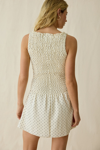 Daisy Street Sunset Smocked Drop Waist Mini Dress