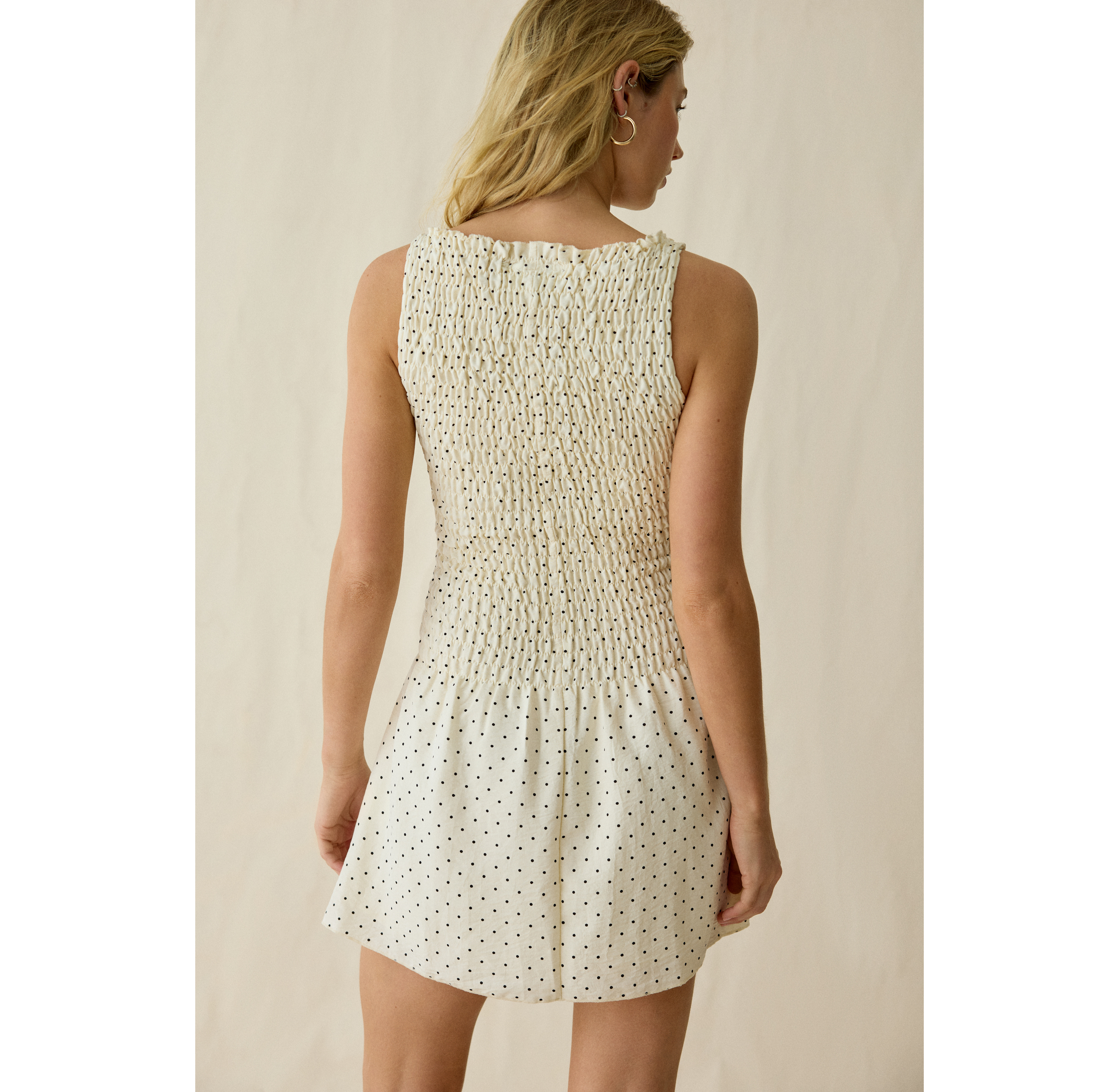 Daisy Street Sunset Smocked Drop Waist Mini Dress
