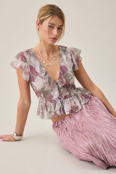 Blouse Wendi à manches volantées en cascade Kimchi Blue