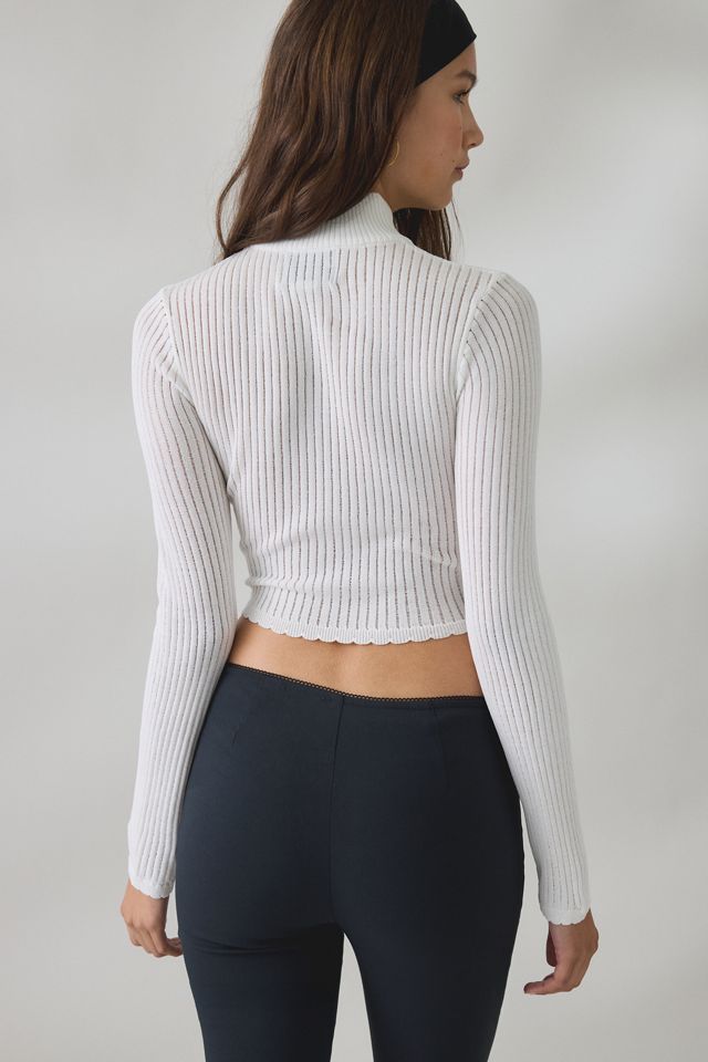 BDG Lizzy V-Hem Cropped Fitted Turtleneck Sweater #2