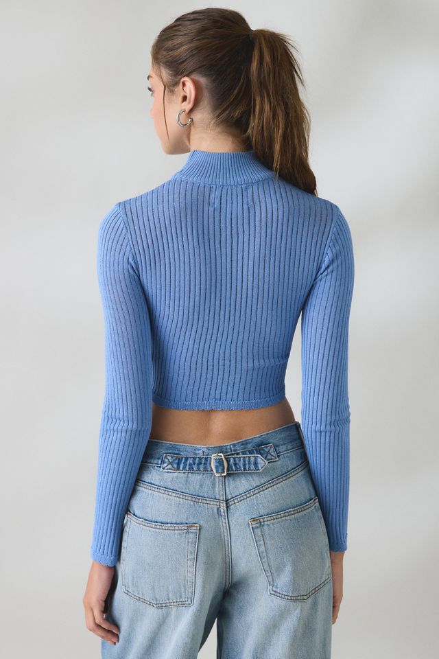 BDG Lizzy V-Hem Cropped Fitted Turtleneck Sweater #2