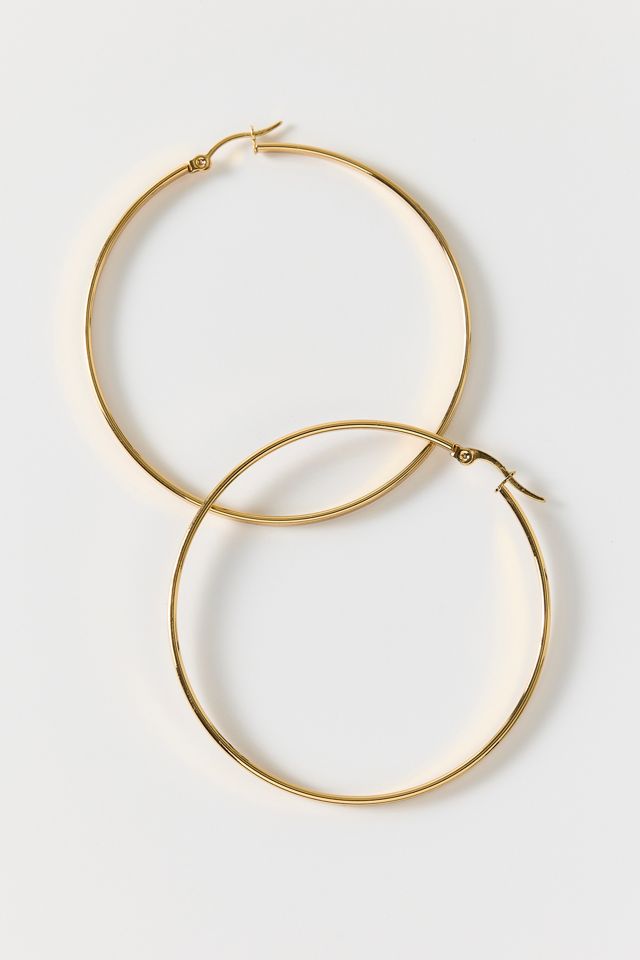 L Train Waterproof Large Hoop Earrings #1