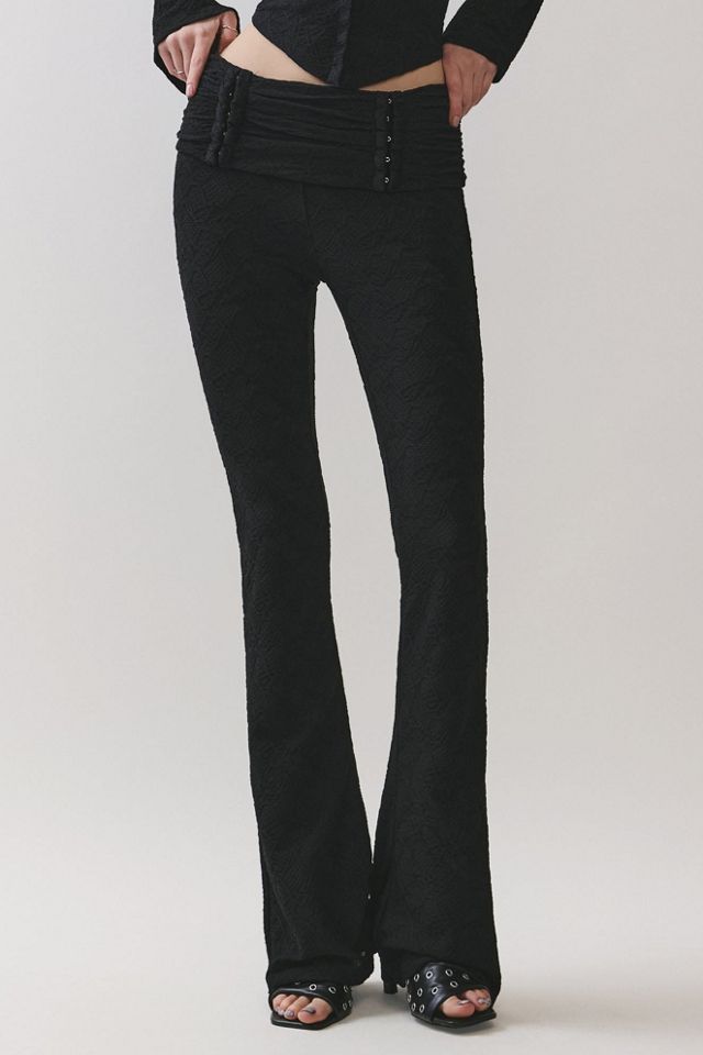 Personal Code Zelda Textured Lace Foldover Flared Pants #1