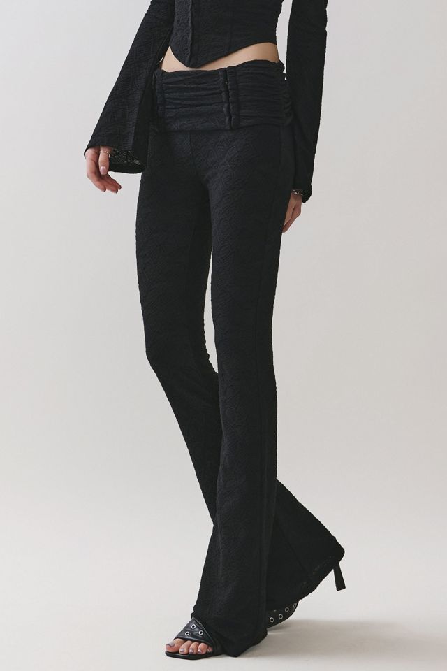 Personal Code Zelda Textured Lace Foldover Flared Pants #2