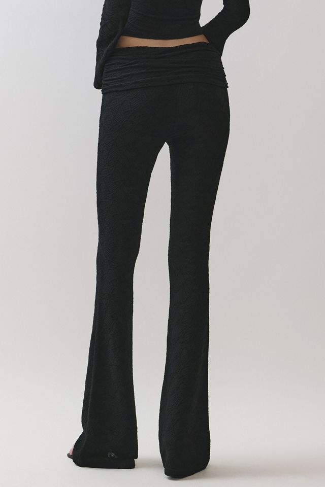 Personal Code Zelda Textured Lace Foldover Flared Pants #3