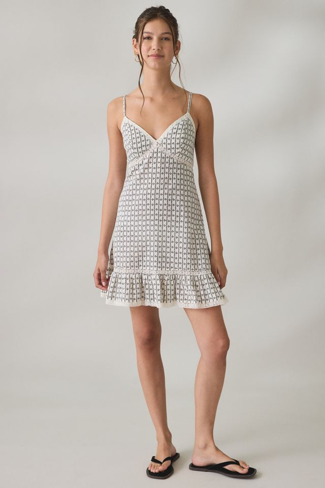 Kimchi Blue Willow + Wisp Lace Trim Babydoll Mini Dress #4