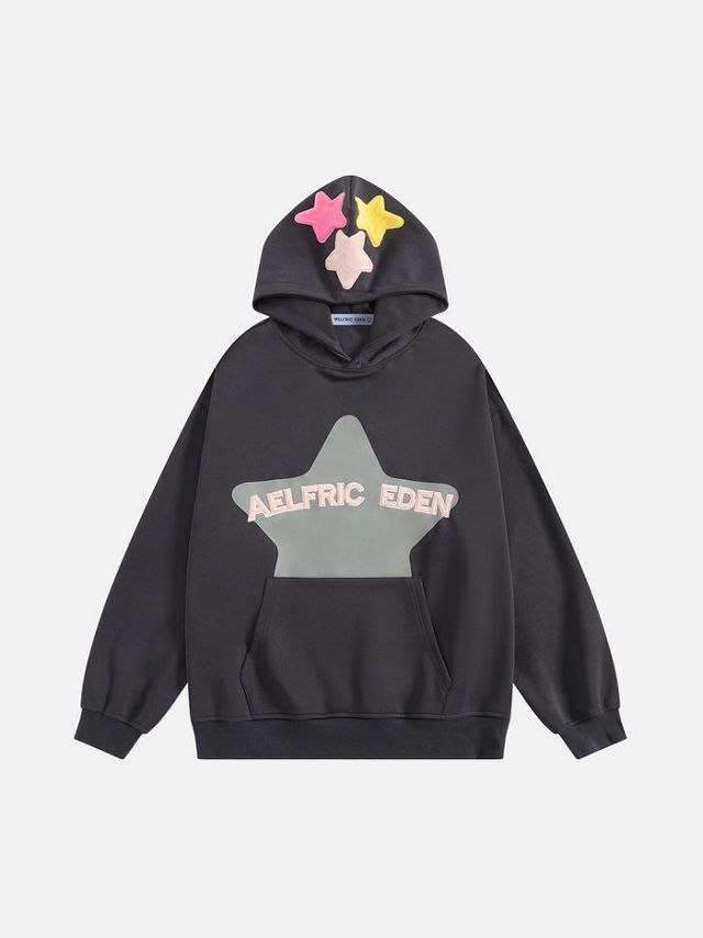 Aelfric Eden Oversized Colorful Star Pullover Hoodie #3