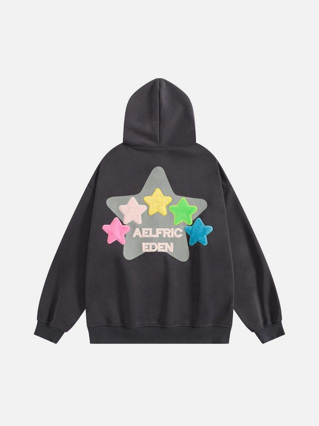Aelfric Eden Oversized Colorful Star Pullover Hoodie #4