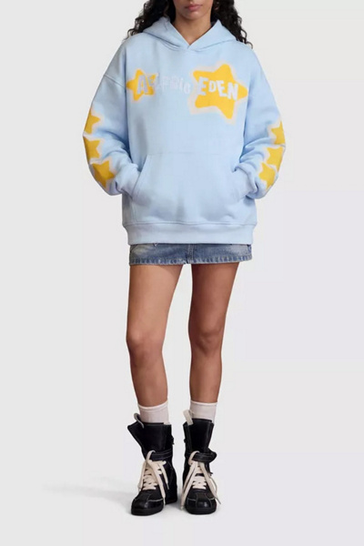 Aelfric Eden Oversized Embroidered Star Pullover Hoodie | Urban