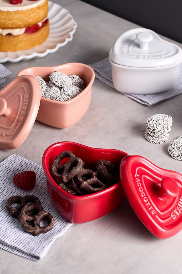 Staub Ceramic 3-piece Mini Heart Cocotte Set #1