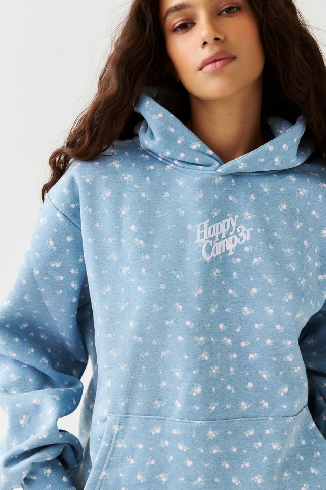 Happy Camp3r Teal Peony Hoodie Sweatshirt #1