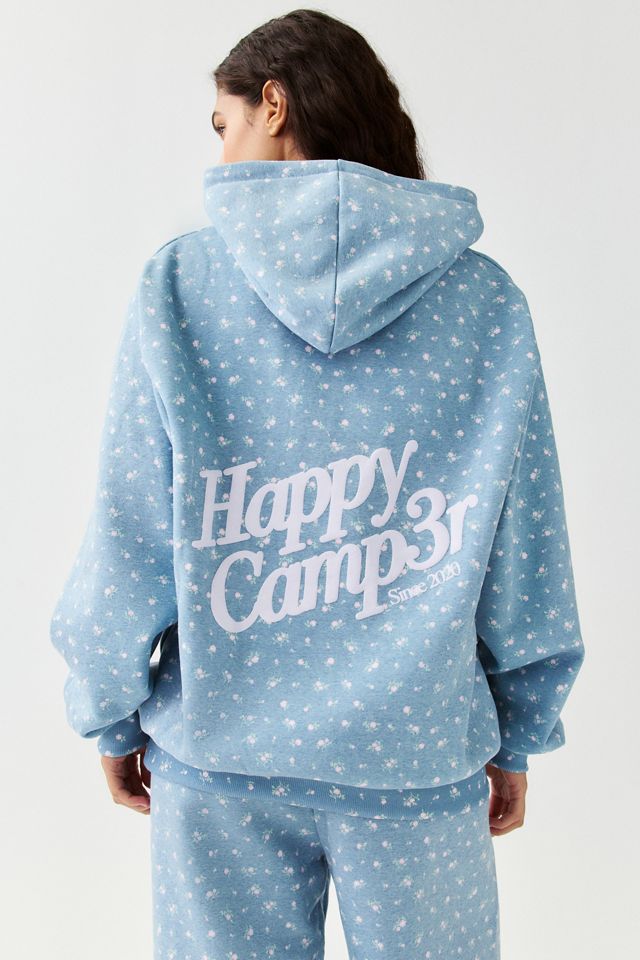 Happy Camp3r Teal Peony Hoodie Sweatshirt #3