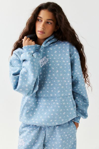 Happy Camp3r Teal Peony Hoodie Sweatshirt