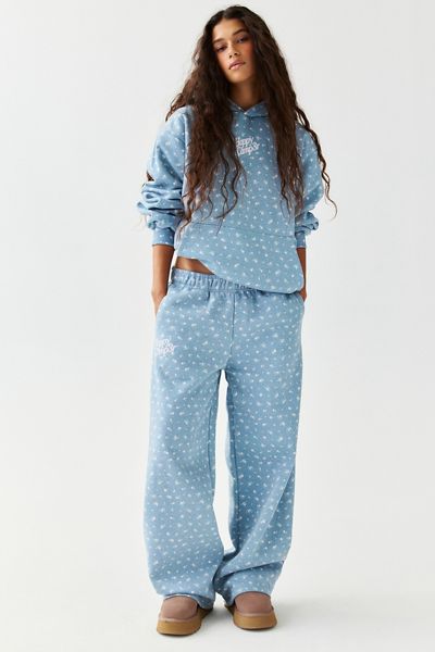 Happy Camp3r Teal Peony Baggy Sweatpants