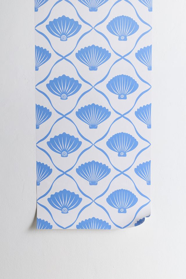 thespacehouse Coastal Ocean Blue Seashells Removable Wallpaper #1