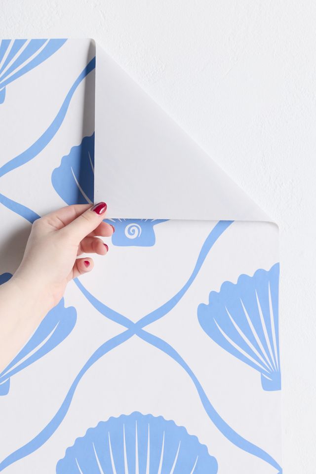 thespacehouse Coastal Ocean Blue Seashells Removable Wallpaper #2