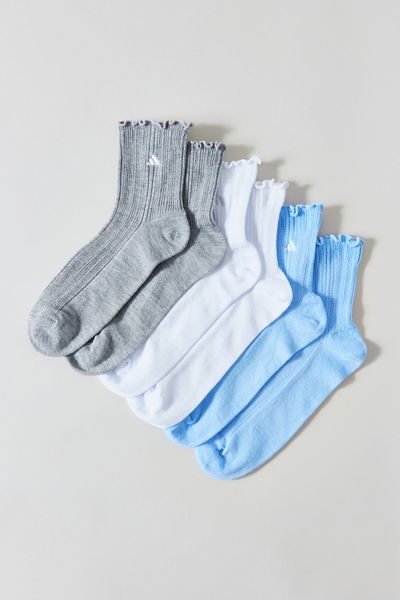 adidas Performance Ruffle Quarter Crew Socks 3-Pack