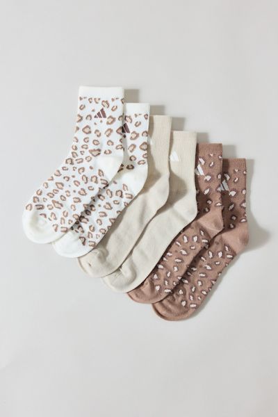 adidas Leopard Luxe High Quarter Crew Socks 3-Pack