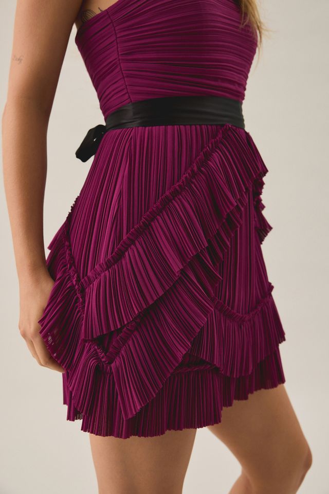 Lulus Karis Crinkle Chiffon Ruffle Strapless Mini Dress #2