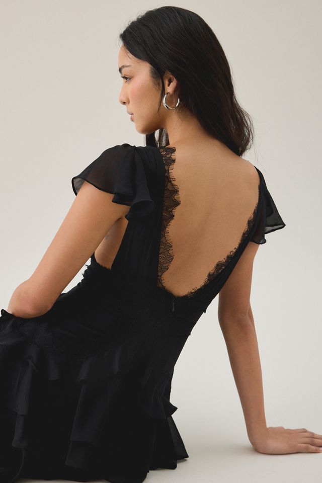 Lulus Sai Tiered Ruffle Flutter Sleeve Midi Dress #1