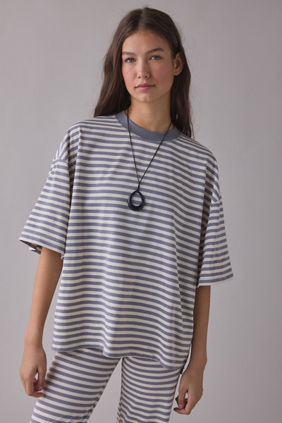 Lioness Bloom Stripe Oversized Short Sleeve Tee