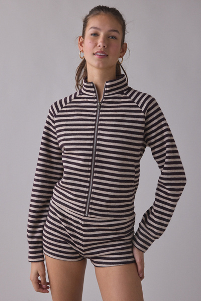 Lioness Bloom Stripe Knit Zip-Up Jacket