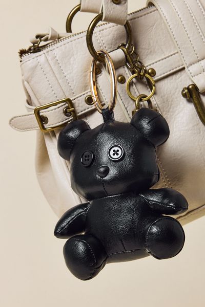 Faux Leather Bear Bag Charm