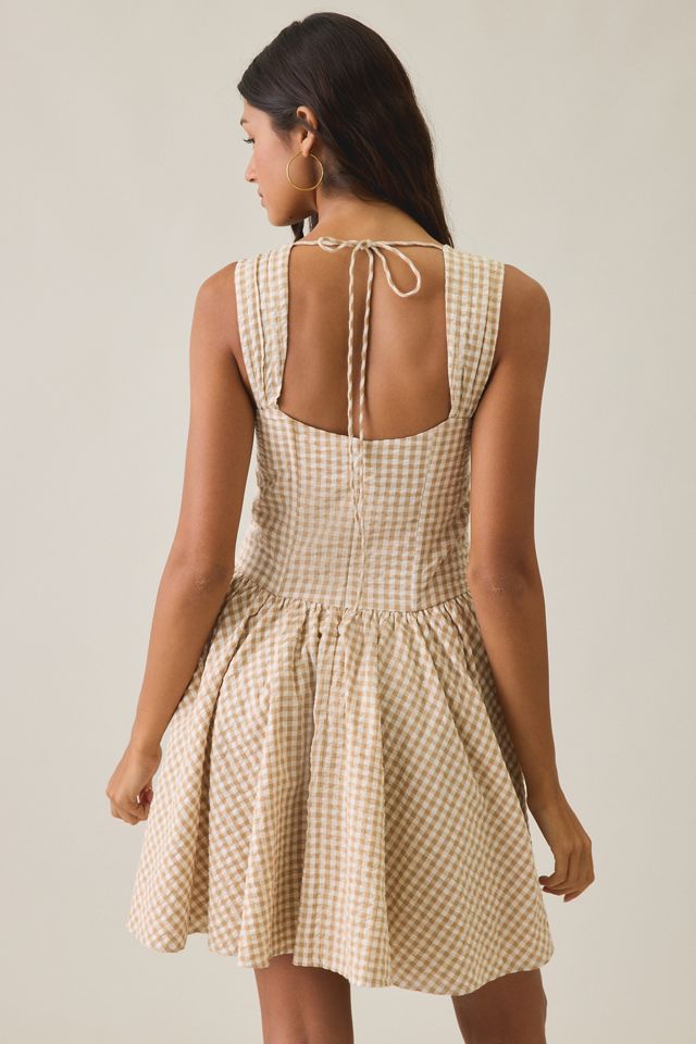 For Love & Lemons Amore Gingham Corset Mini Dress #1
