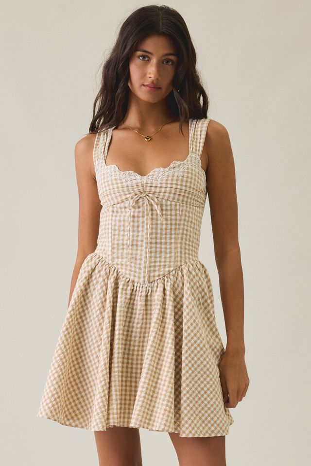 For Love & Lemons Amore Gingham Corset Mini Dress #3