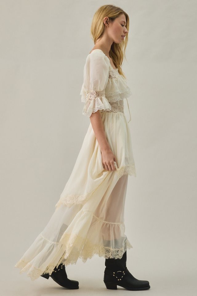 For Love & Lemons Mabel Semi-Sheer Lace Tiered Maxi Dress #2