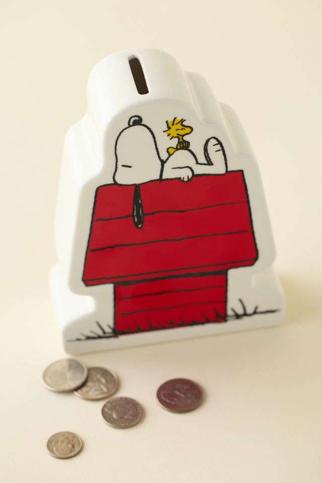 Magpie X Peanuts Snoopy Dog House Ceramic Coin Bank #1