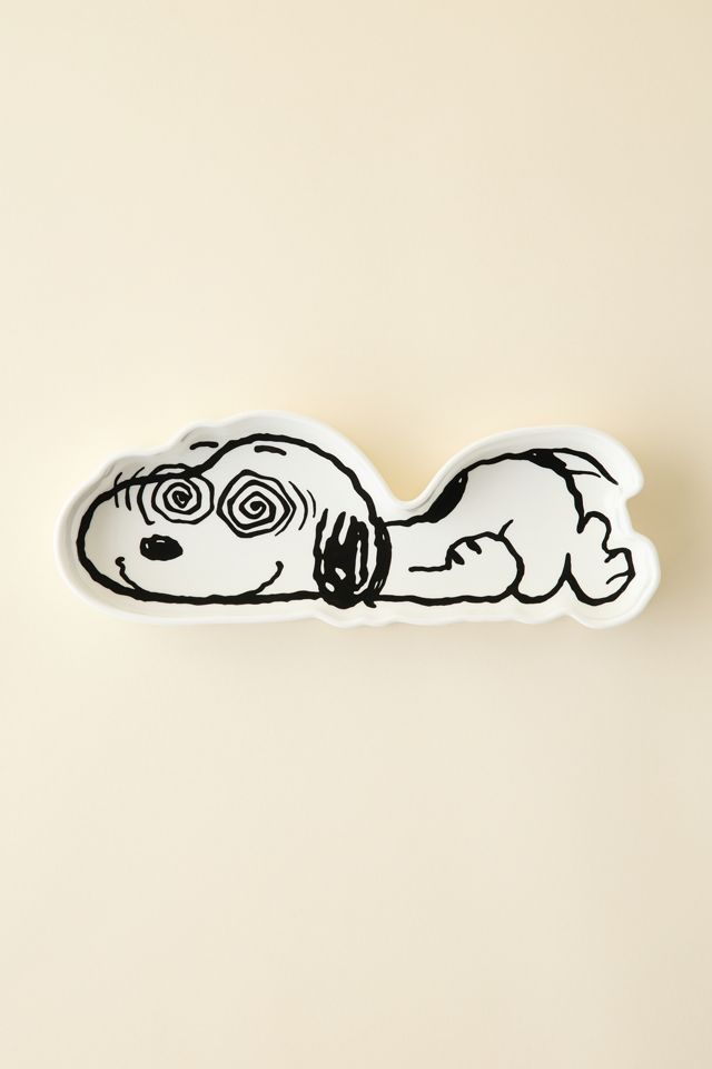 スヌーピーSNOOPY DECORATED TRAYアンティークビンテージ69年 Magpie X Peanuts Tune Out Snoopy Shaped Ceramic Trinket Dish