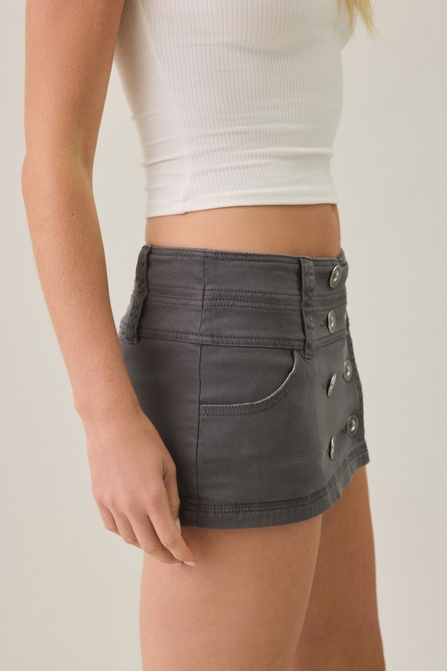 BDG Can't Stop Canvas Button-Front Mini Skort #3