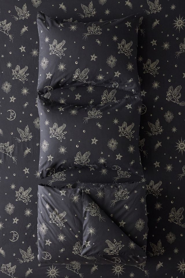 Cosmic Kitties Patterned Duvet Cover Set #4