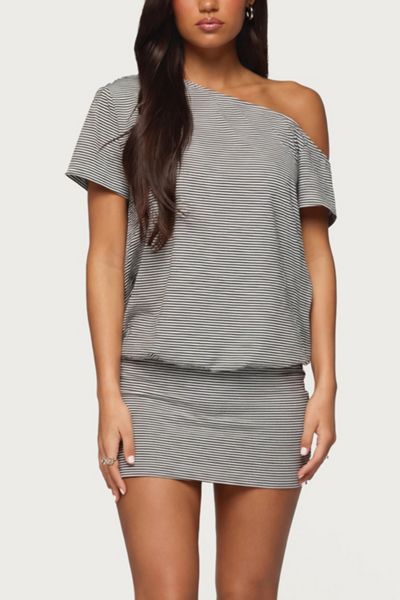 UO Total Eclipse Draped Jersey Knit Off-The-Shoulder Mini Dress | Urban  Outfitters