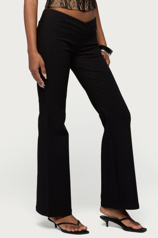 Edikted Alyce Crossover Flared Pants #3