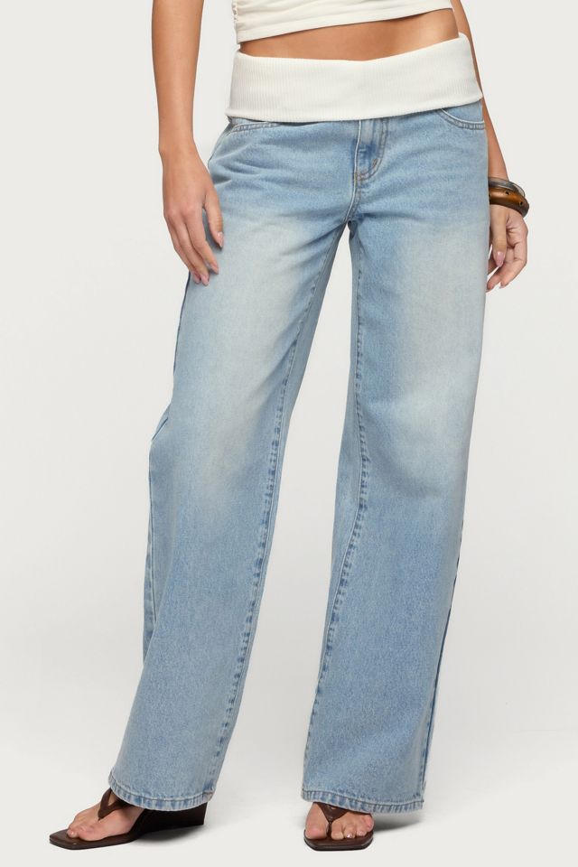 Edikted Knit Foldover Low Rise Baggy Jean #3