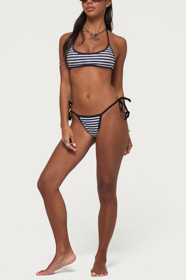 Edikted Mckayla Striped String Bikini Bottom #4