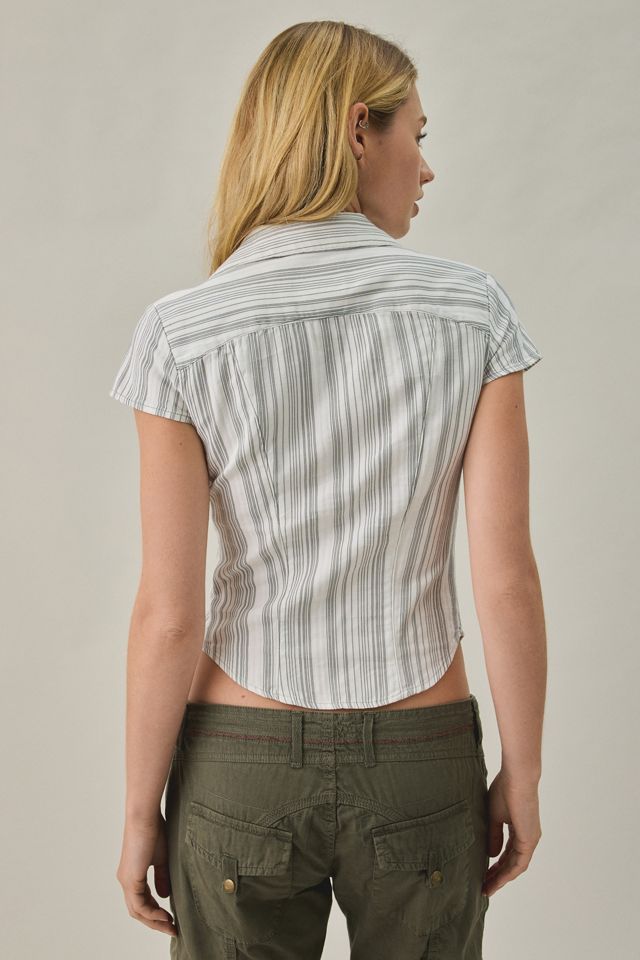 BDG Maeve Short Sleeve Band Button-Down Shirt #3