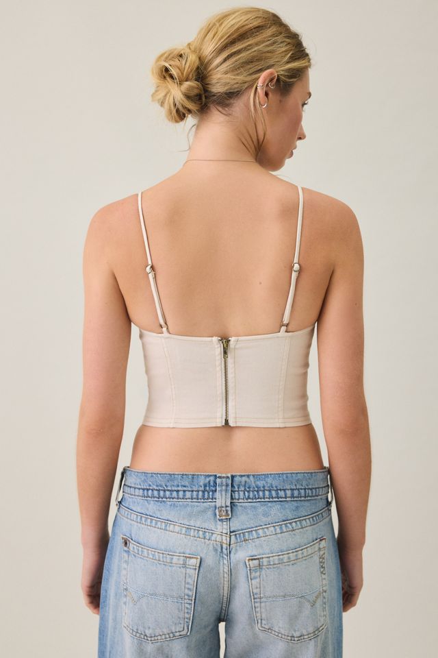Kimchi Blue Sweet Talker Lace-Up Denim Corset Top #3