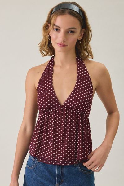 Haut licou babydoll à dos ouvert avec attache en maille Renee Kimchi Blue