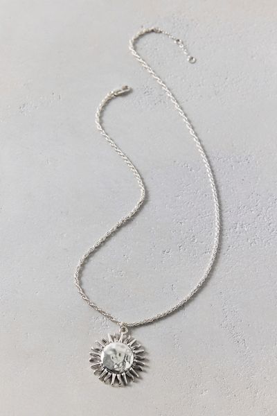 Hammered Sun Pendent Necklace