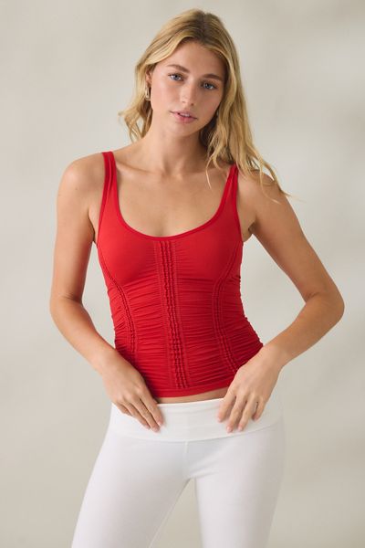 Out From Under College Sweetheart Ruched Seamless Knit Tank Top