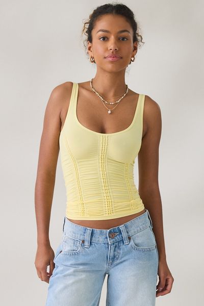 Out From Under College Sweetheart Ruched Seamless Knit Tank Top