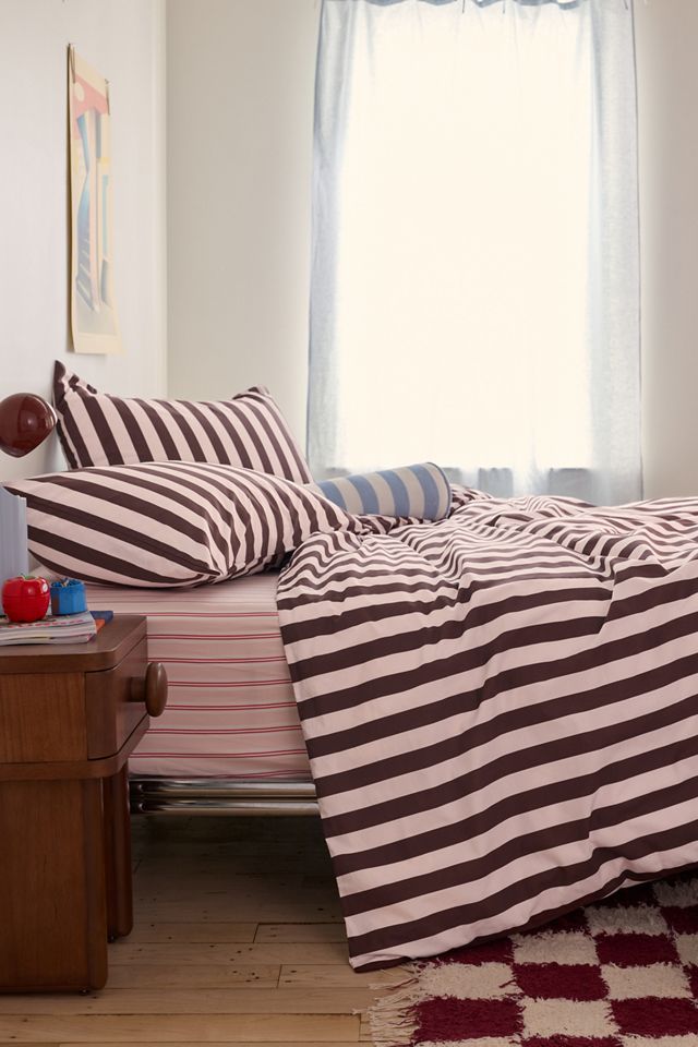 Sabine Striped Patterned Cotton Percale Duvet Cover #1
