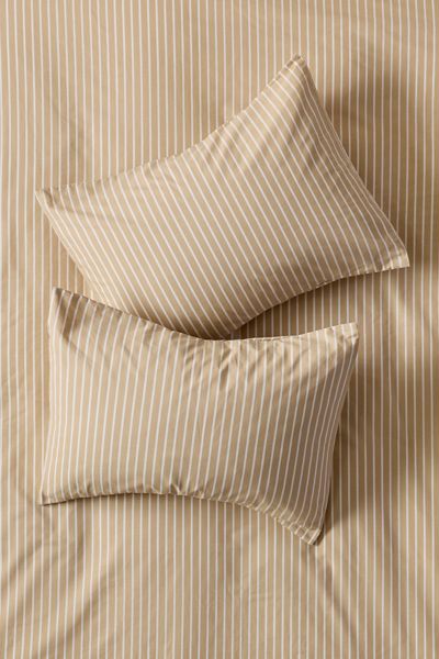 Ensemble de taies d'oreiller en percale de coton à motif rayé Sabine