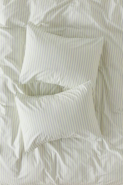 Ensemble de taies d'oreiller en percale de coton à motif rayé Sabine