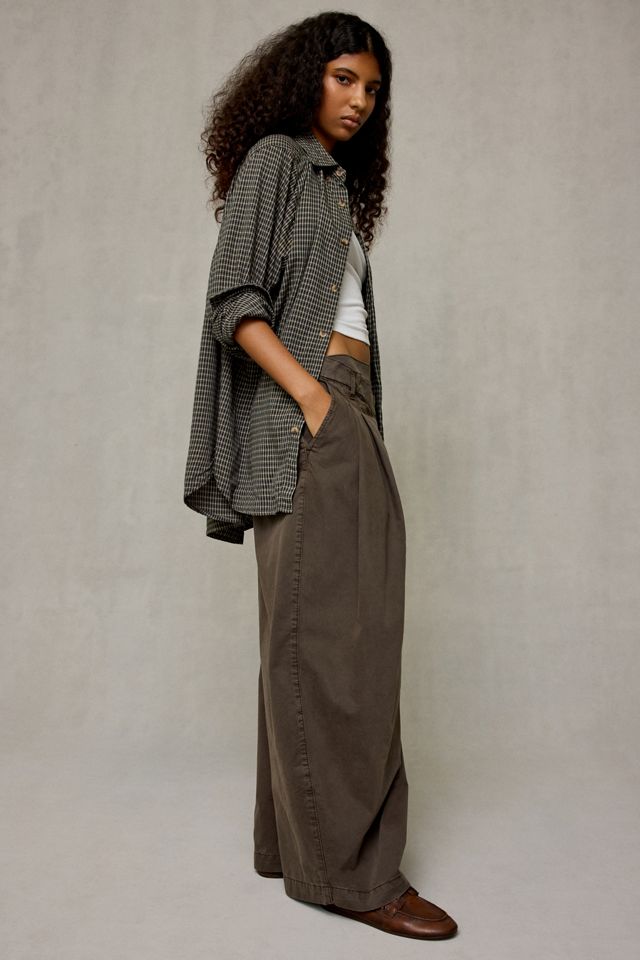 UO Maddie Crisscross Waistband Pleated Trousers #2