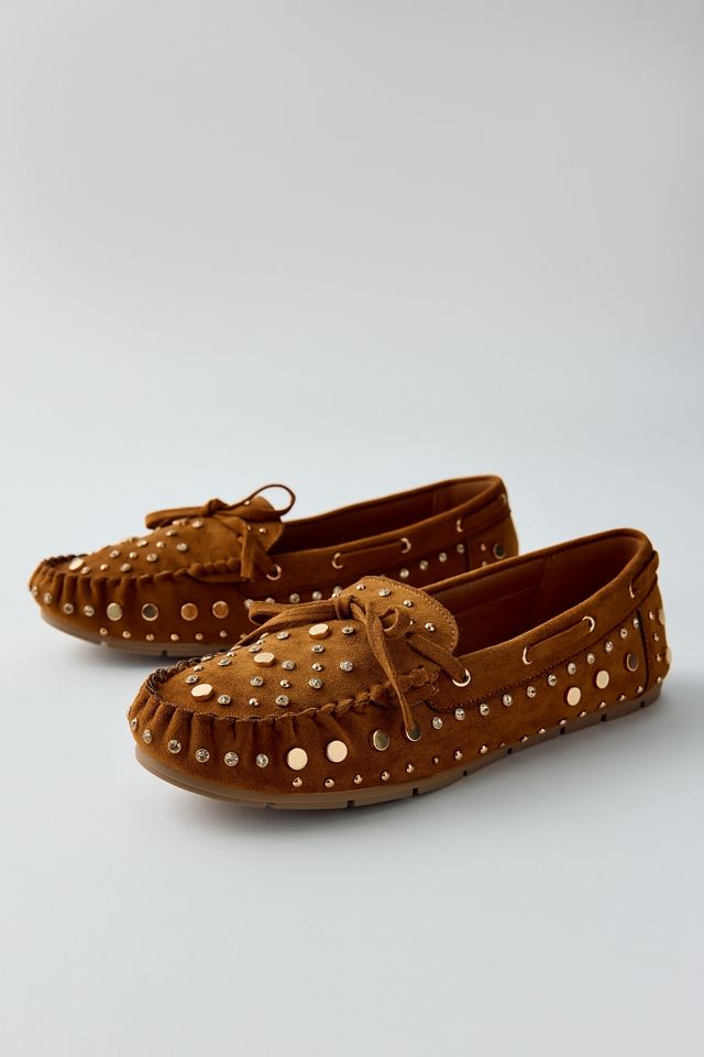 Azalea Wang Midge Studded Moccasin Shoes #1